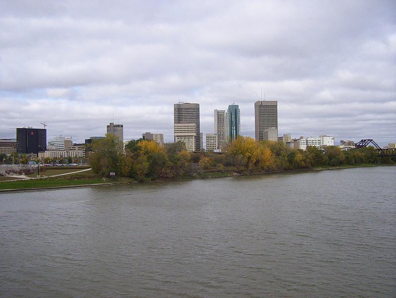 100_2580.jpg - The Winnipeg skyline, as seen from the Red River